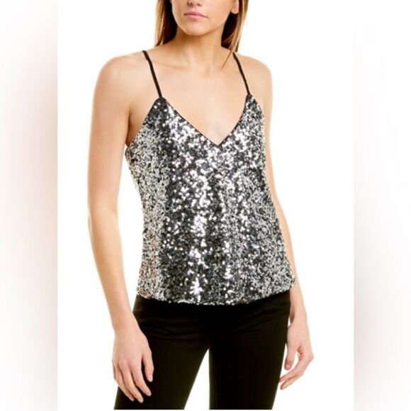 Black sequin top by Revolve X Bardot. 8/M - Picture 1 of 9